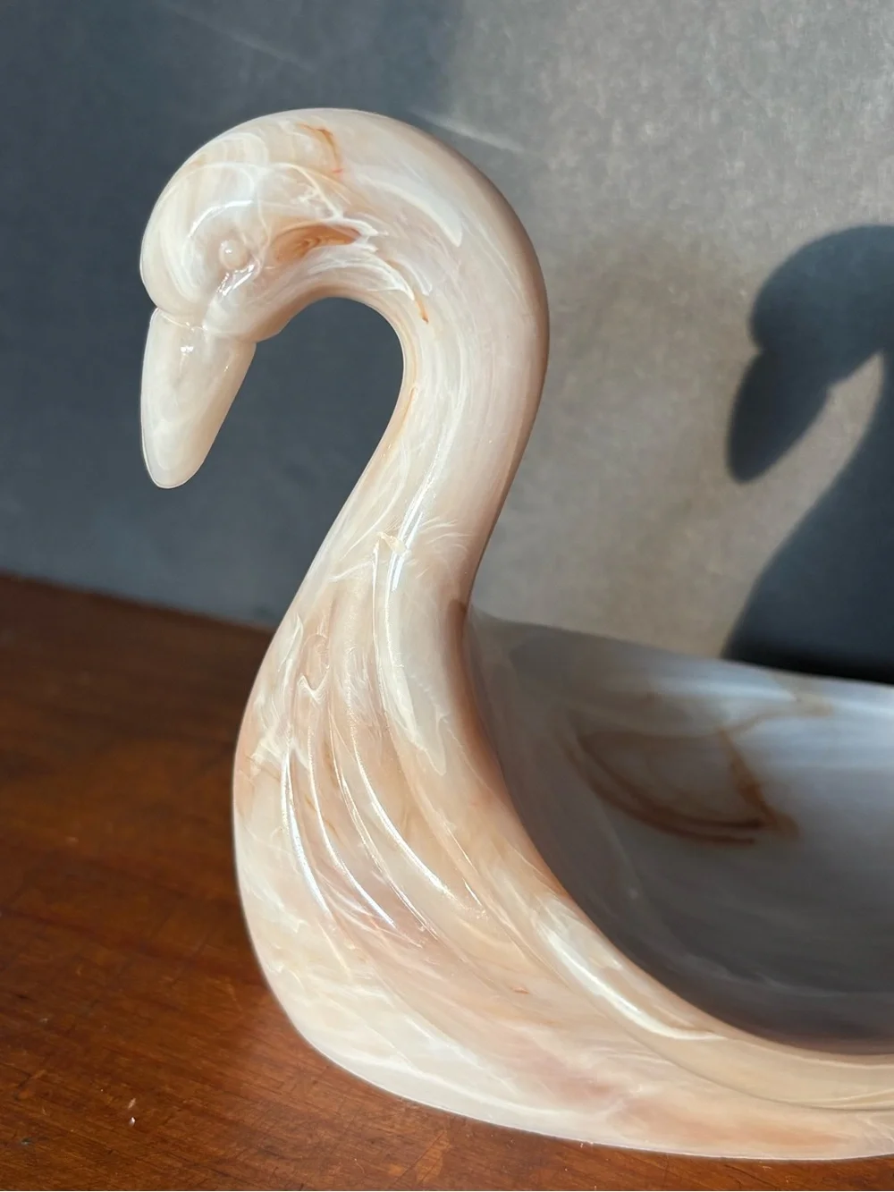 Vintage 80’s or 90’s Faux Marble Swan Soap or Trinket Dish